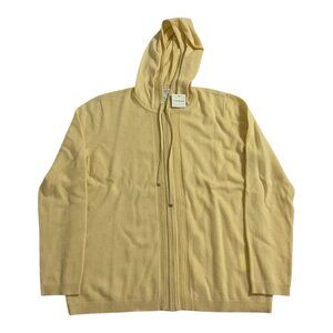 Club Monaco Cashmere Slim Full-Zip Hoodie Yellow Womens NWT $298 MSRP